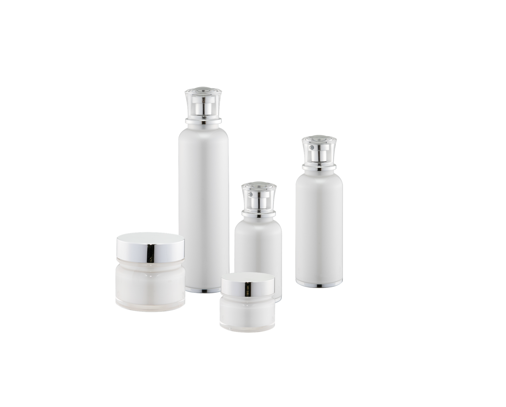 KR-4012高級新着ラウンド化粧品パッケージアクリルローションボトルとクリーム容器ジャー