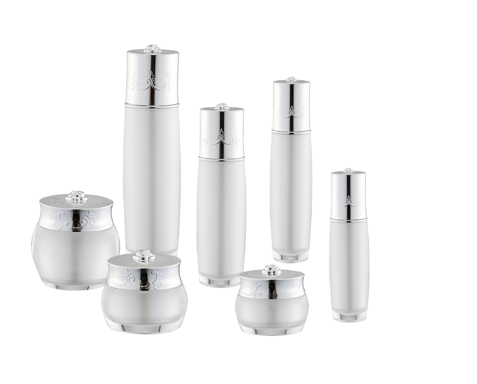 KR-4002アクリルボトルとジャースキンケアアクリルクリーム容器化粧品用パッケージボトルセット